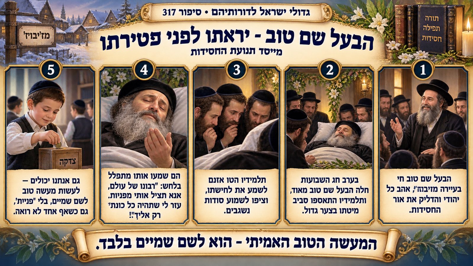 תמונת סיכום — תנועת החסידות: הבעל שם טוב - יראתו לפני פטירתו